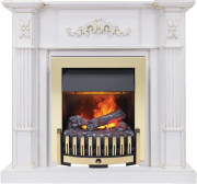 Каминокомплект Martin - Белый дуб, патина золото с очагом Danville Brass FB2