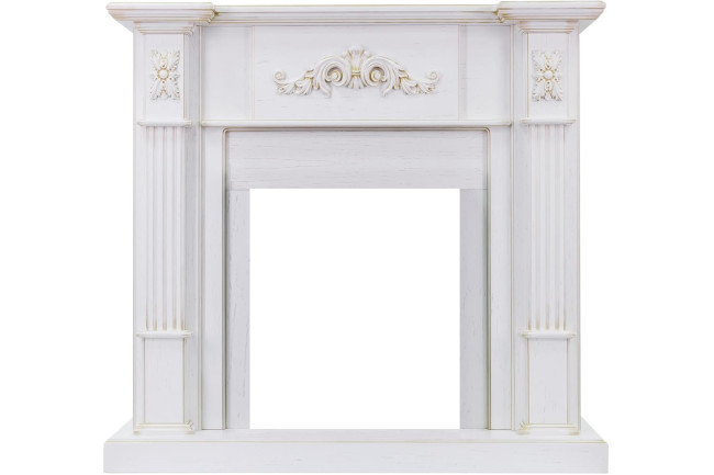 Каминокомплект Martin - Белый дуб, патина золото с очагом Danville Brass FB2 в Казани