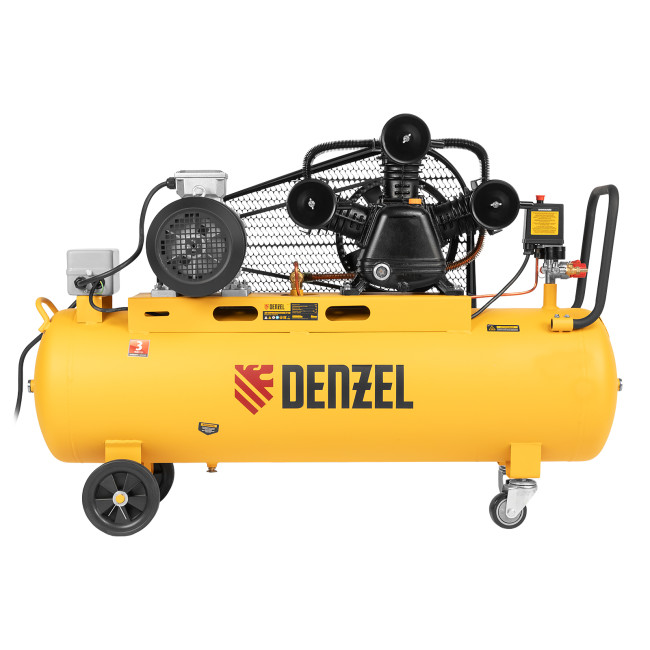 Компрессор воздушный BCW3000-T/100, ременный привод, 3.0 кВт, 100 литров, 520 л/мин Denzel в Казани