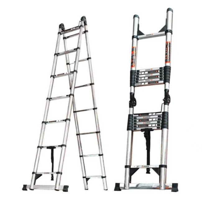 Лестница телескопическая трансформер нержавеющая сталь 3,3/6,6 м TM-5066CC в Казани Лестница телескопическая трансформер нержавеющая сталь 3,3/6,6 м TM-5066CC в Казани