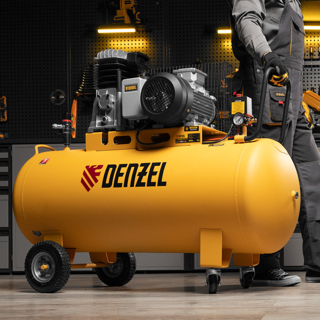 Компрессор воздушный BCI3000-T/200, ременный привод , 3.0 кВт, 200 литров, 530 л/мин Denzel в Казани