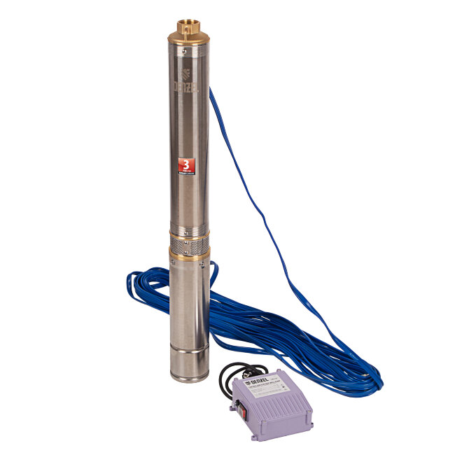 Скважинный насос DWC-4-80, центробежный, диаметр 4", 1500 Вт, 5700 л/ч, напор 80 м Denzel в Казани