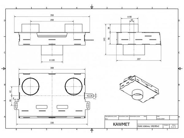 Адаптер стальной для подвода наружного воздуха к модели W17 16.1 кВт в Казани Адаптер стальной для подвода наружного воздуха к модели W17 16.1 кВт в Казани