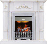 Каминокомплект Martin - Белый дуб, патина золото с очагом Danville Chrome FB2