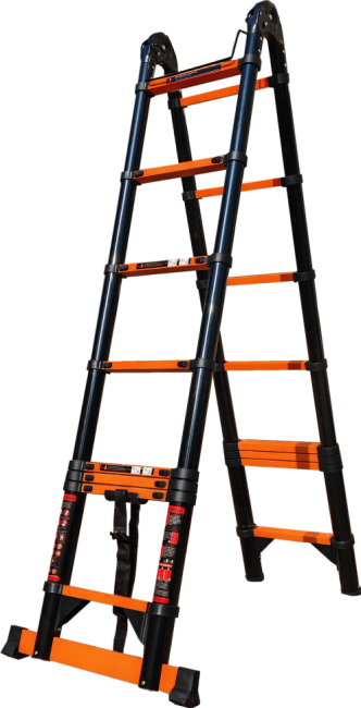 Лестница телескопическая трансформер стальная 2,5/5,0 м TM-5050C в Казани Лестница телескопическая трансформер стальная 2,5/5,0 м TM-5050C в Казани