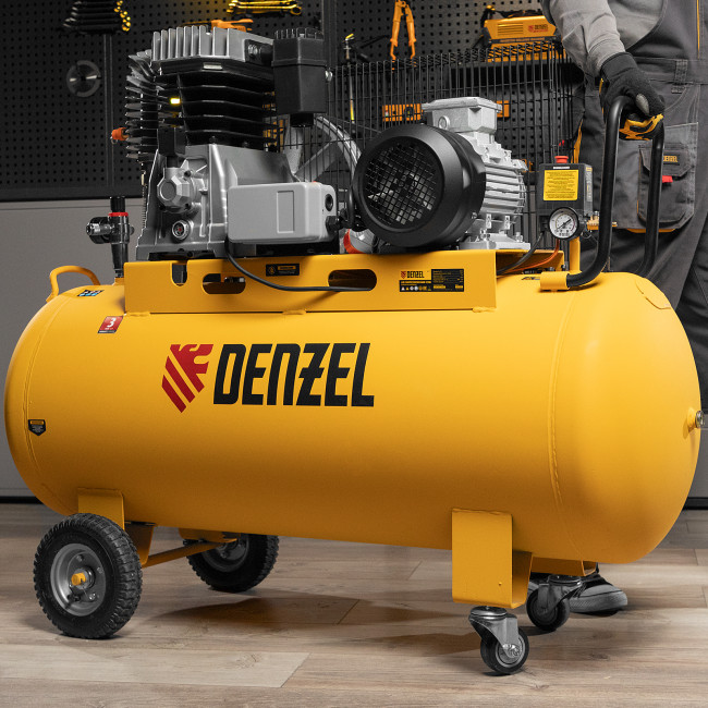Компрессор воздушный, ременный привод BCI4000-T/200, 4.0 кВт, 200 литров, 690 л/мин Denzel в Казани