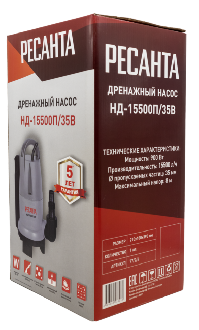 Дренажный насос Ресанта НД-15500П/35B в Казани