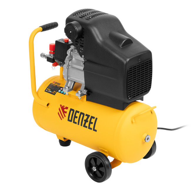 Компрессор воздушный DC1500/24, прямой привод, 1.5 кВт, 24 литра, 220 л/мин Denzel в Казани