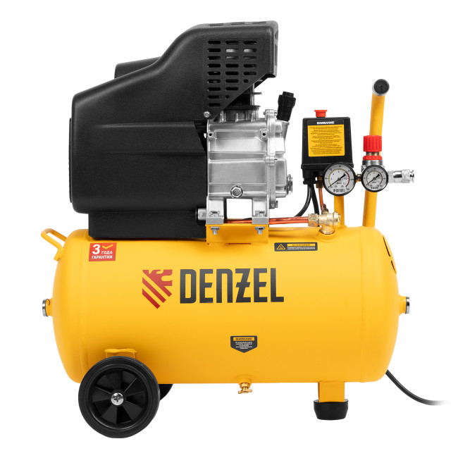 Компрессор воздушный DC1500/24, прямой привод, 1.5 кВт, 24 литра, 220 л/мин Denzel в Казани