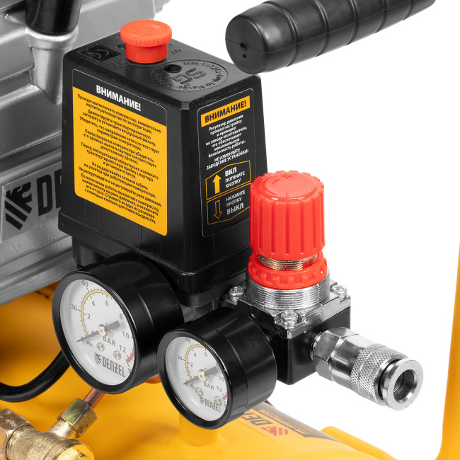 Компрессор воздушный DC1500/24, прямой привод, 1.5 кВт, 24 литра, 220 л/мин Denzel в Казани