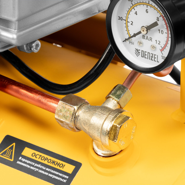 Компрессор воздушный DC1500/24, прямой привод, 1.5 кВт, 24 литра, 220 л/мин Denzel в Казани