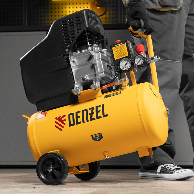 Компрессор воздушный DC1500/24, прямой привод, 1.5 кВт, 24 литра, 220 л/мин Denzel в Казани