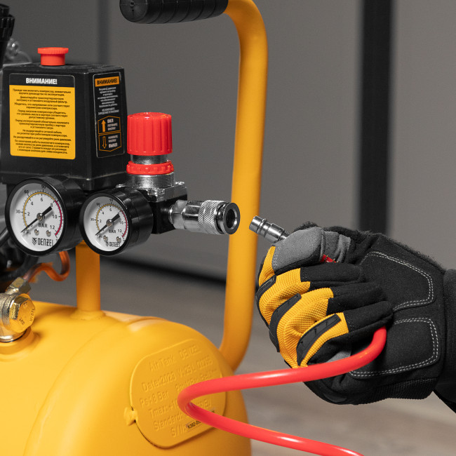 Компрессор воздушный DC1500/24, прямой привод, 1.5 кВт, 24 литра, 220 л/мин Denzel в Казани