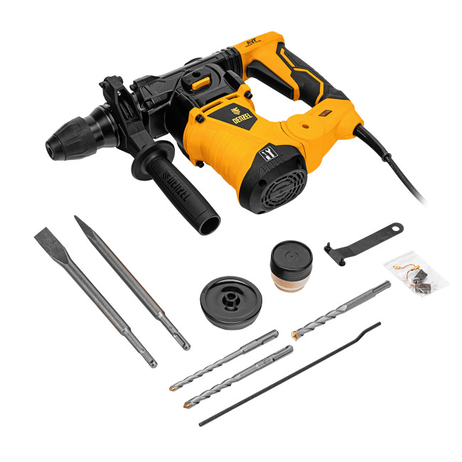 Перфоратор электрический RHV-1250-30, SDS-plus, 1250 Вт, 5 Дж, 3 плюс 1 режим Denzel в Казани