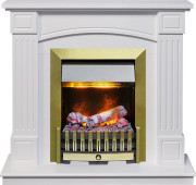 Каминокомплект Boston - Белый (Высота 925см) с очагом Danville Antique Brass FB2