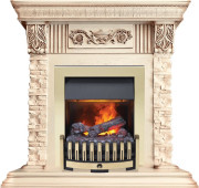 Каминокомплект Luxemburg (каменный) - Сланец/Cлоновая кость с патиной с очагом Danville Brass FB2