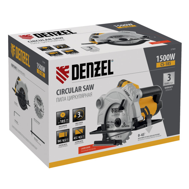 Пила циркулярная CS-185, 1500 Вт, 185 мм Denzel в Казани