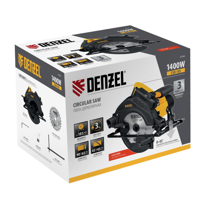Пила циркулярная CSH-185, 1400 Вт, 185 мм Denzel в Казани