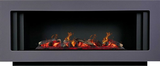 Каминокомплект Line SFT - Серый графит с черным с очагом Design L1000RF 3D PS/LOG в Казани