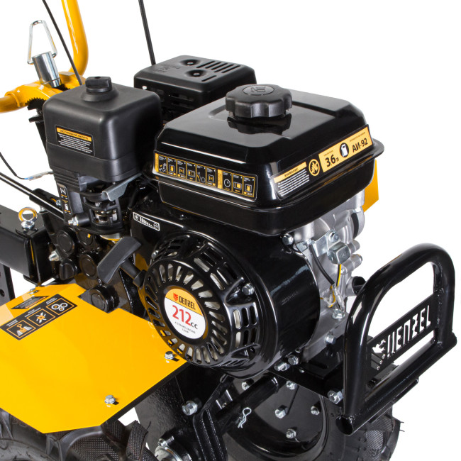 Мотоблок DPT-470, 7 л.с, ременное сцепление, ширина 85 см, глубина 35 см, фрез 3 х 4, ШОМ, передачи 3В/1Н Denzel в Казани