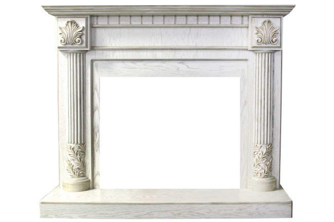 Каминокомплект Rodos - Белый дуб, патина золото с очагом Dioramic 33 LED FX в Казани Каминокомплект Rodos - Белый дуб, патина золото с очагом Dioramic 33 LED FX в Казани