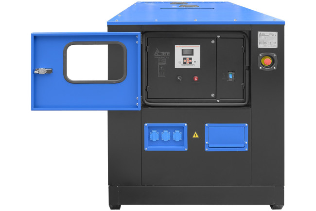 Дизельный генератор ТСС АД-60С-Т400-1РКМ7 в шумозащитном кожухе в Казани