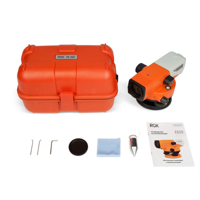 Комплект оптический нивелир RGK N-32 + штатив S6-N + рейка AMO S5 в Казани
