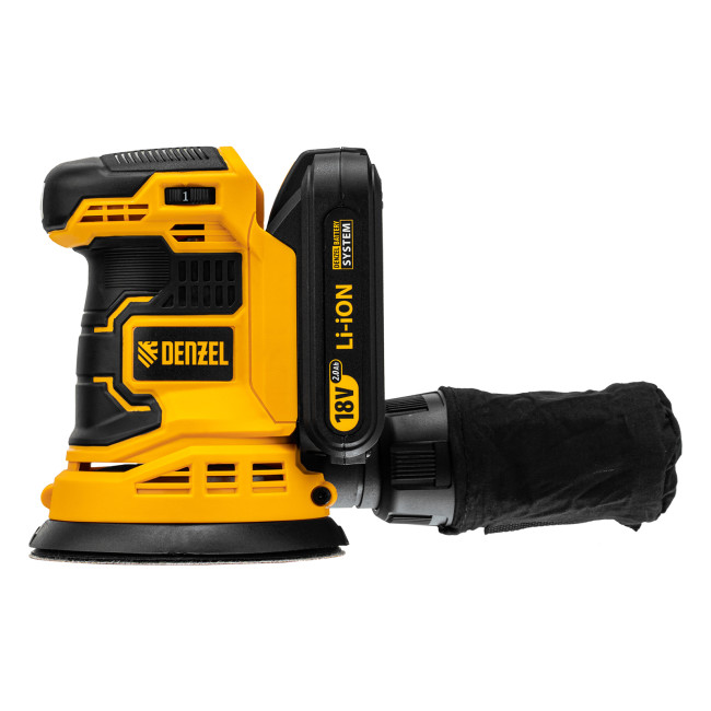 Машина шлифовальная эксцентриковая аккумуляторная COS-125, 18В Li-Ion Denzel в Казани