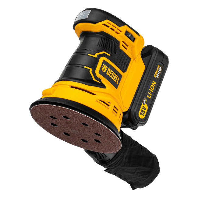 Машина шлифовальная эксцентриковая аккумуляторная COS-125, 18В Li-Ion Denzel в Казани