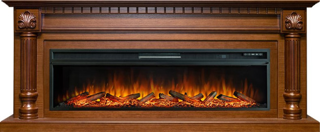 Каминокомплект Edinburg 60 - Орех с очагом Vision 60 LOG LED в Казани
