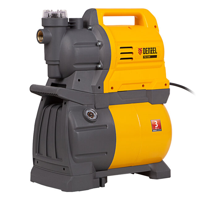 Насосная станция PSХ1300, Х-Pro, 1300 Вт, 4500 л/ч, ресивер 24 л, подъем 48 м Denzel в Казани