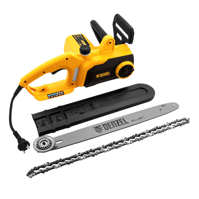 Пила цепная электрическая EDS-2200P, 2.2 кВт,поперечная, шина 45 см, шаг 3/8, паз 1.3 мм, 63 звена Denzel в Казани
