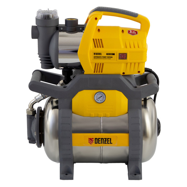 Насосная станция PSХ950X, Х-Pro, 950 Вт, 3300 л/ч, ресивер 24 л, подъем 38 м, нержавейка Denzel в Казани