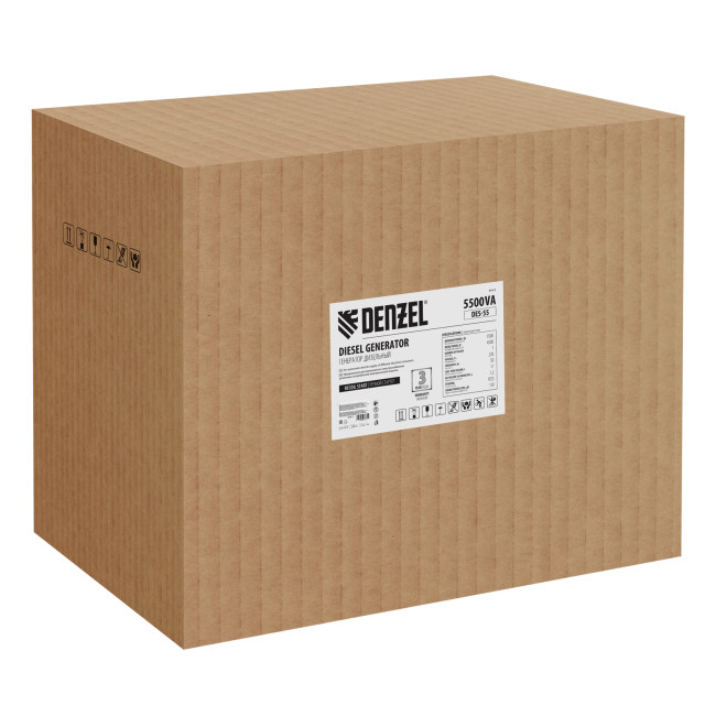 Генератор дизельный DES-55, 5,5 кВт, 230 В, 11 л, ручной стартер Denzel в Казани