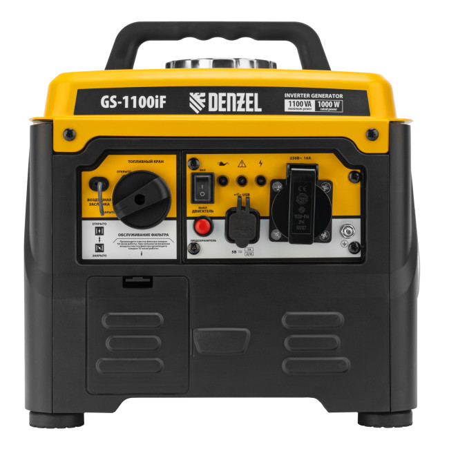 Генератор инверторный GS-1100iF, 1,1 кВт, 230 В, ручной старт DENZEL в Казани