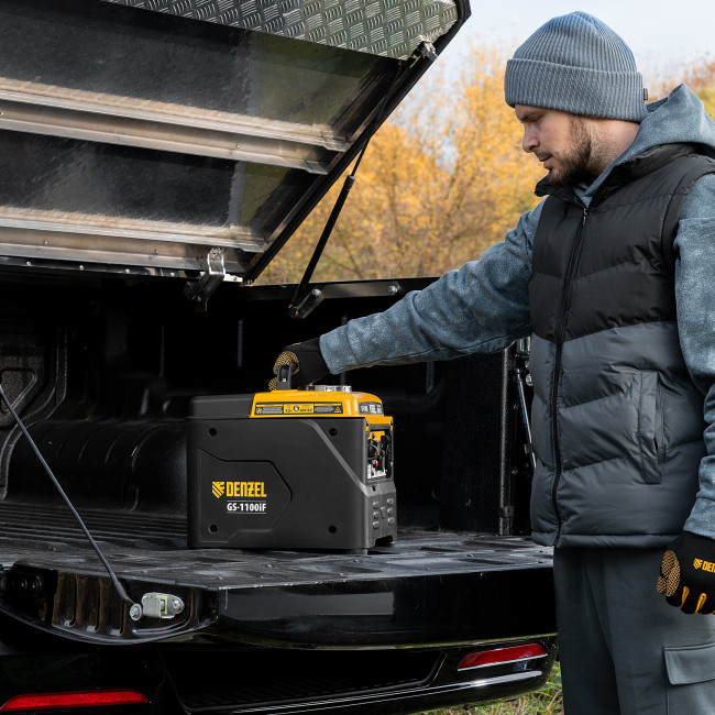 Генератор инверторный GS-1100iF, 1,1 кВт, 230 В, ручной старт DENZEL в Казани