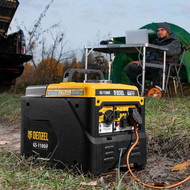 Генератор инверторный GS-1100iF, 1,1 кВт, 230 В, ручной старт DENZEL в Казани