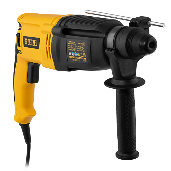 Перфоратор электрический RHH-800-26, SDS-plus, 800 Вт, 3 Дж, 3 плюс 1 реж. Denzel в Казани Перфоратор электрический RHH-800-26, SDS-plus, 800 Вт, 3 Дж, 3 плюс 1 реж. Denzel в Казани