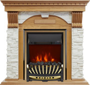 Каминокомплект Dublin - Дуб / Сланец белый с очагом Aspen Gold Каминокомплект Dublin - Дуб / Сланец белый с очагом Aspen Gold