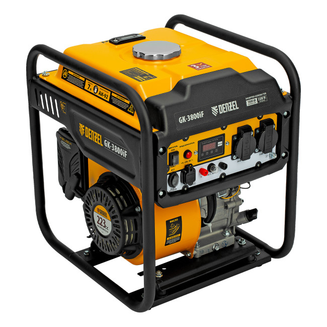 Генератор инверторный GK-3800iF, 3,8 кВт, 230 В, ручной старт DENZEL в Казани