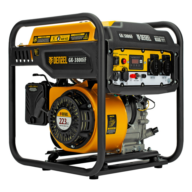 Генератор инверторный GK-3800iF, 3,8 кВт, 230 В, ручной старт DENZEL в Казани