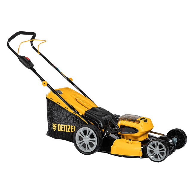Газонокосилка аккумуляторная бесщеточная RLM450-36, Li-ion, 36 В, 4 Ач, 450 мм, травосборник 40 л Denzel в Казани