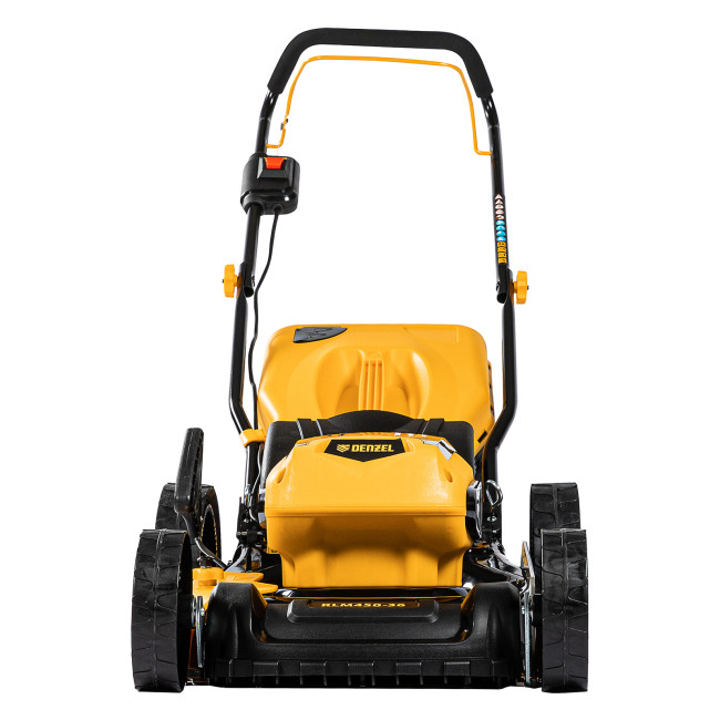 Газонокосилка аккумуляторная бесщеточная RLM450-36, Li-ion, 36 В, 4 Ач, 450 мм, травосборник 40 л Denzel в Казани