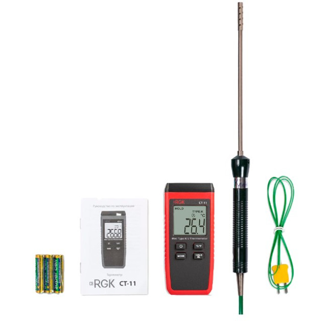 Термометр RGK CT-11 с зондом температуры воздуха TR-10A с поверкой в Казани