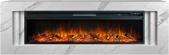 Каминокомплект Line 60 SFT White Marble (Разборный) - Белый мрамор с очагом Vision 60 LOG LED в Казани