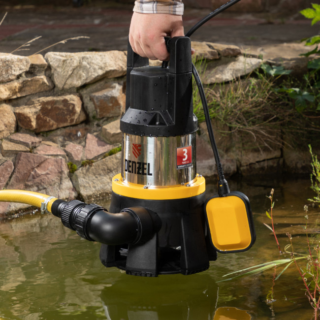 Дренажный насос DP1400X, 1400 Вт, подъем 11 м, 25000 л/ч Denzel в Казани