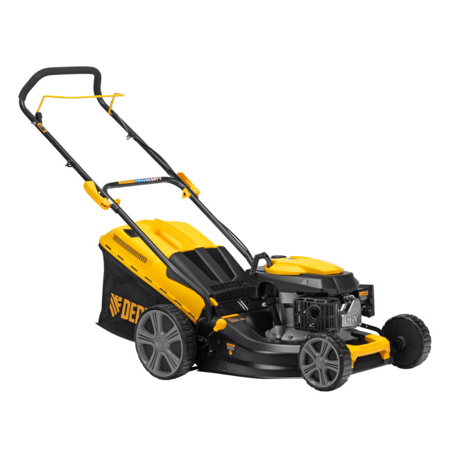 Газонокосилка бензиновая GLD-460, 146 куб.см, ширина 46 см, ручная, 7 уровней, травосборник 50 л Denzel в Казани