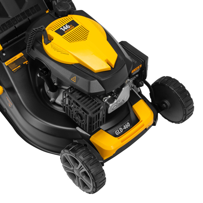 Газонокосилка бензиновая GLD-460, 146 куб.см, ширина 46 см, ручная, 7 уровней, травосборник 50 л Denzel в Казани