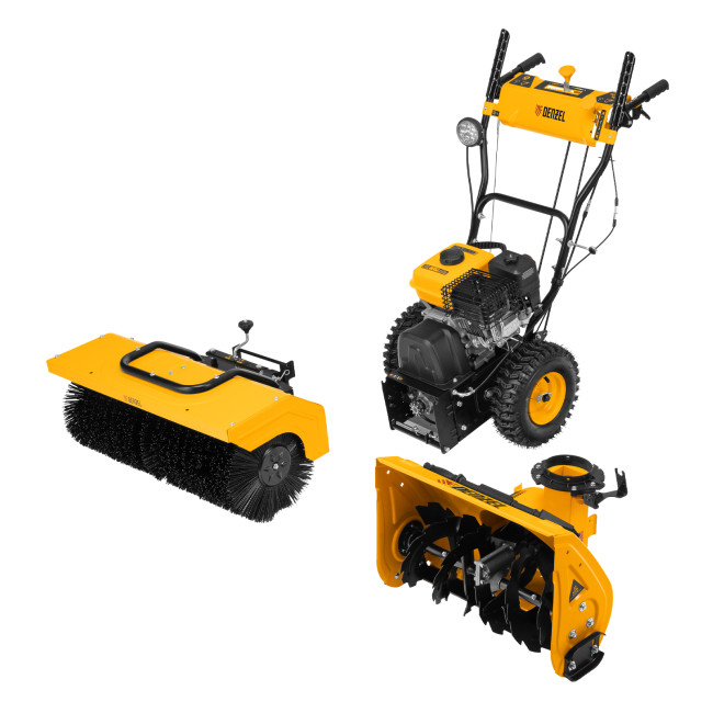 Гибридная снегоуборочная машина с функц. подметания SWB-800, 212 сс, руч. старт, 2 насадки// Denzel в Казани