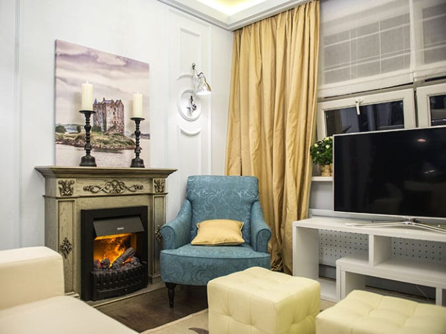 Каминокомплект Derby - Белый дуб с очагом Danville Brass FB2 в Казани